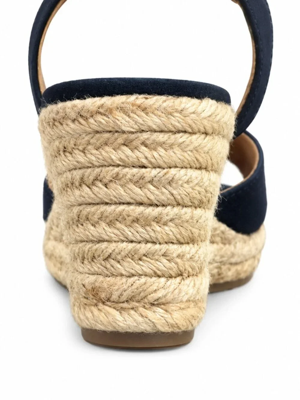 Tommy Hilfiger Navy Espadrille Wedge Sandals Ankle Strap Open Toe 9.5 NWOT